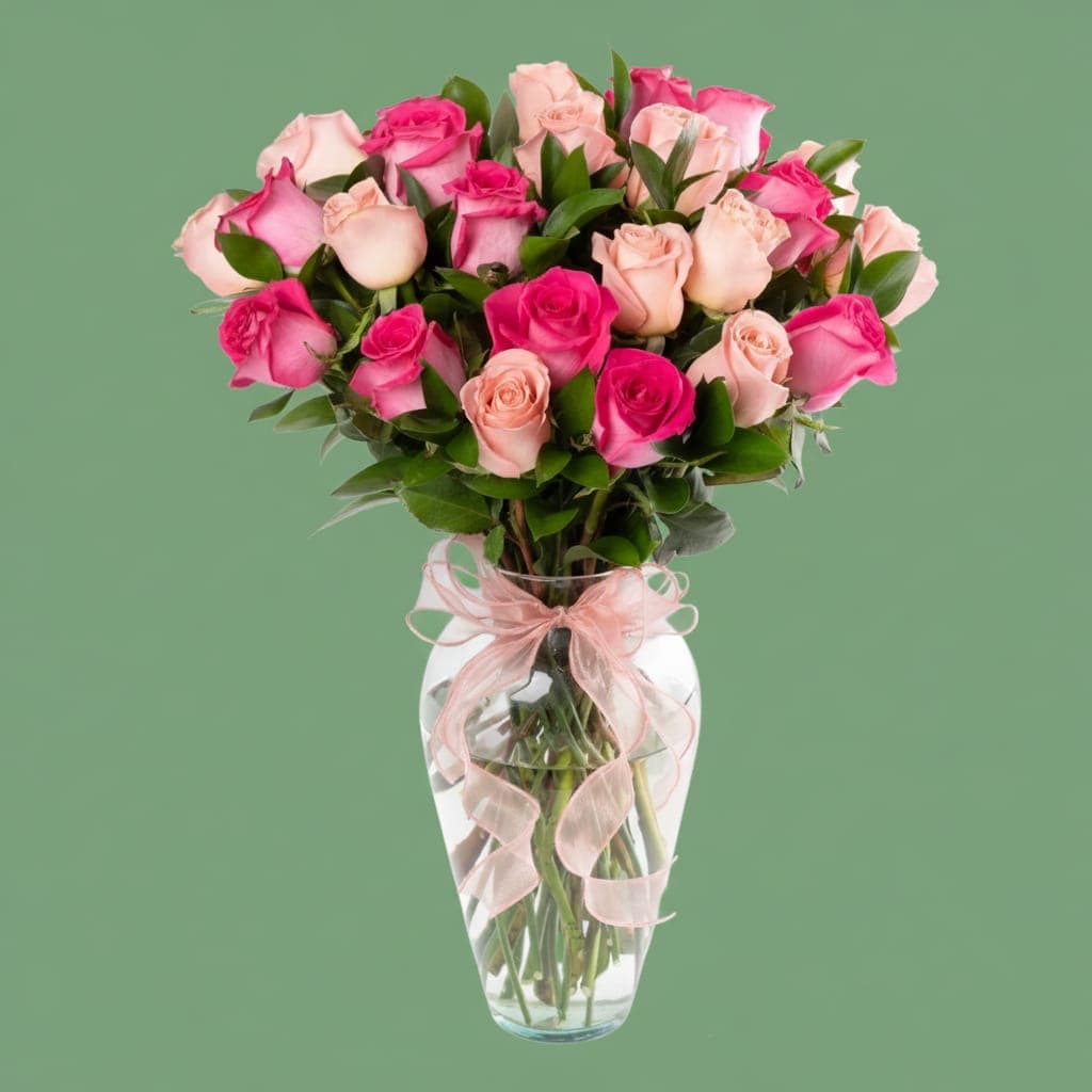 Florero Sueño De 24 Rosas